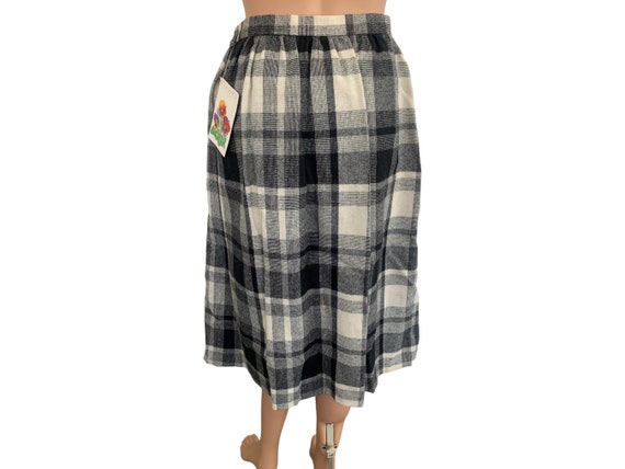70s Plaid Skirt Wool Blend Lined New Old Stock Bl… - image 3