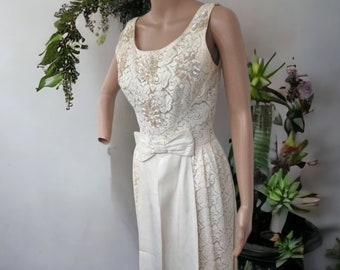 60s Lace Party Dress Sleeveless Cocktail XS Vintage AS IS