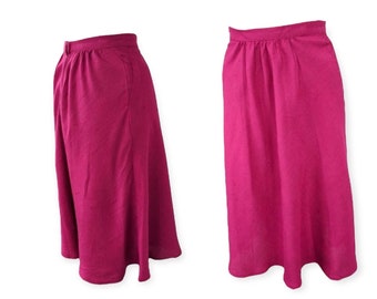 70s Dark Pink Skirt 23 24 Waist XS Vintage Carole Little Saint Tropez West New Old Stock