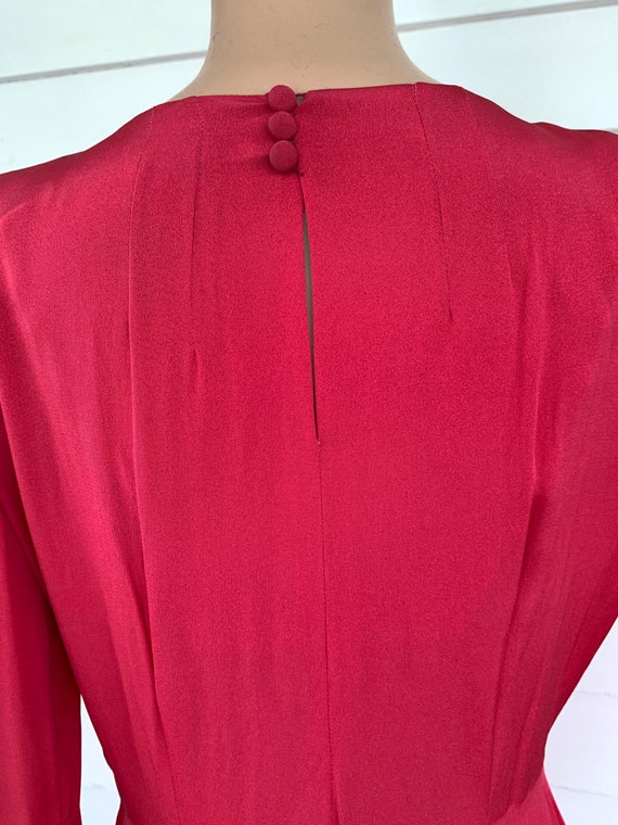 Vintage 40s Beaded Dress Pink Shortened Prong Rhi… - image 7