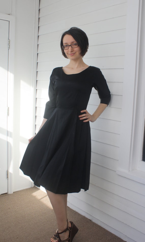 50s Black Party Dress Cocktail Full Skirt Joan Dor