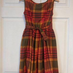 Vintage Girls Sleeveless Plaid Dress and Button Back Top 60s image 2