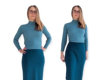 Blue or Black 60s Skirt Vintage XS S
