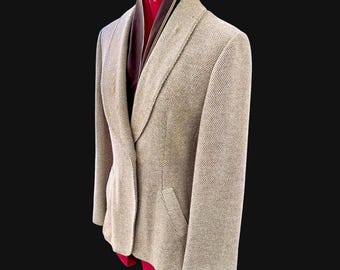 70s Wool Jacket Vintage Neutral Beige S M 36 Bust