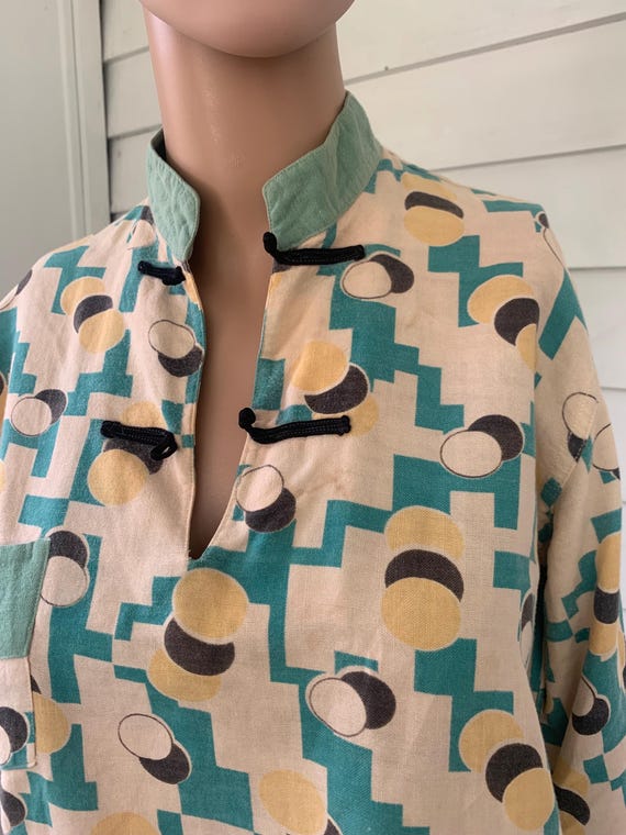 Beach Pajamas Antique 30s Pants Art Deco Top Vint… - image 5