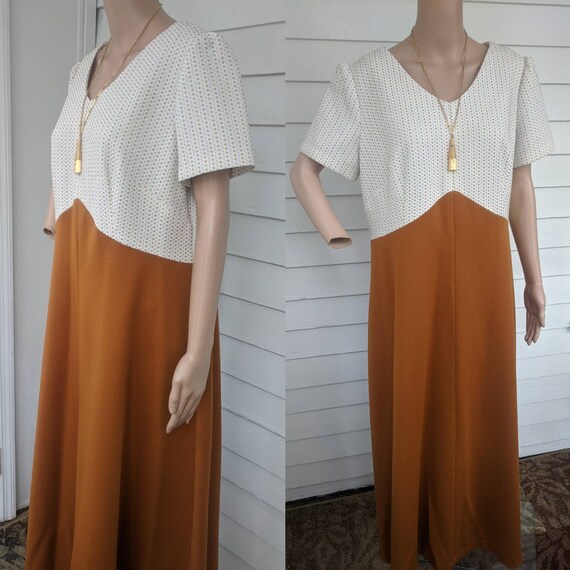 Silver Gold Dress Metallic Polyester Mod Long Vint