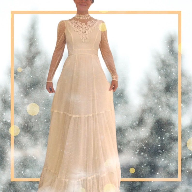 Gunne Sax Wedding Dress Ivory Lace Gown Bridal Victorian - Etsy