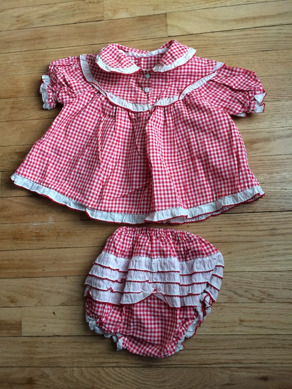 baby girl red gingham dress