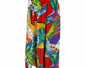 Vintage 80s Travel Novelty Print Skirt 8 Jo Hardin