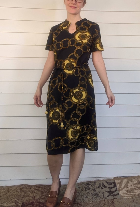 Mod 1960s Toni Todd Long Sleeve Mod Shift Dress