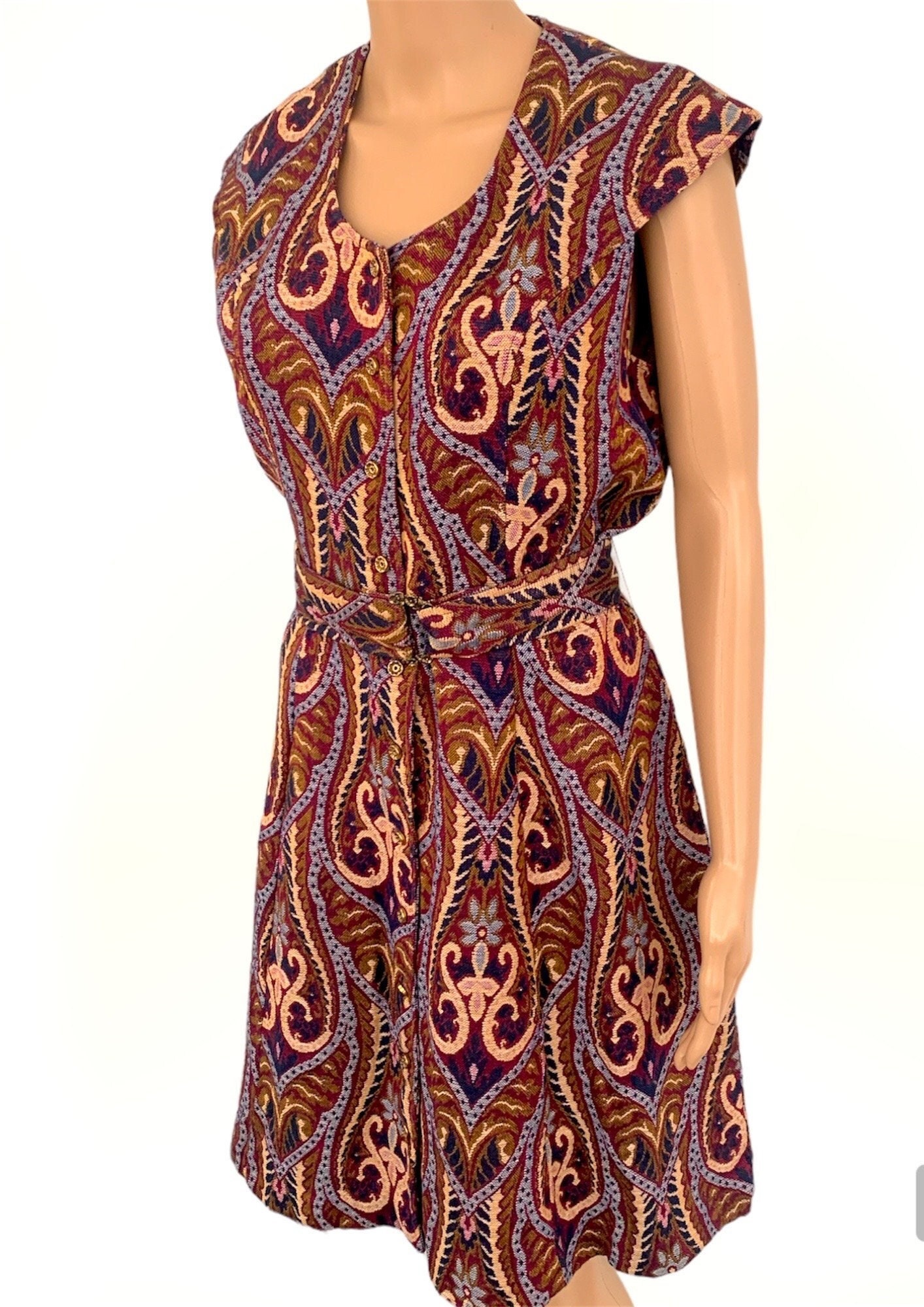 1960s Paisley Pattern Dress