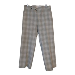 70s Mens Plaid Pants Pale Green Grandpa Retro Hipster Vintage