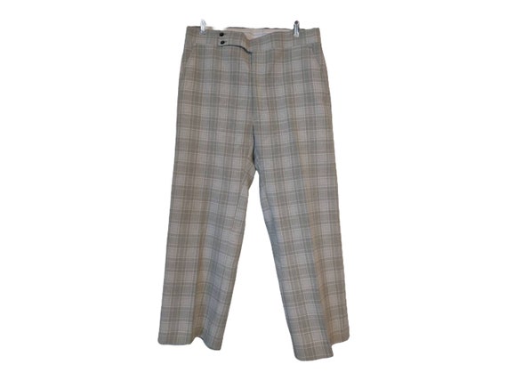 70s Mens Plaid Pants Pale Green Grandpa Retro Hipster 70s Mens Plaid Pants Pale Green Grandpa Retro Hipster