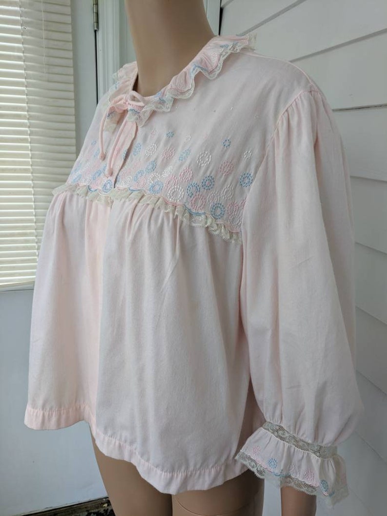Barbizon Night Shirt Soft Pink Lace Embroidery Feathaire L - Etsy