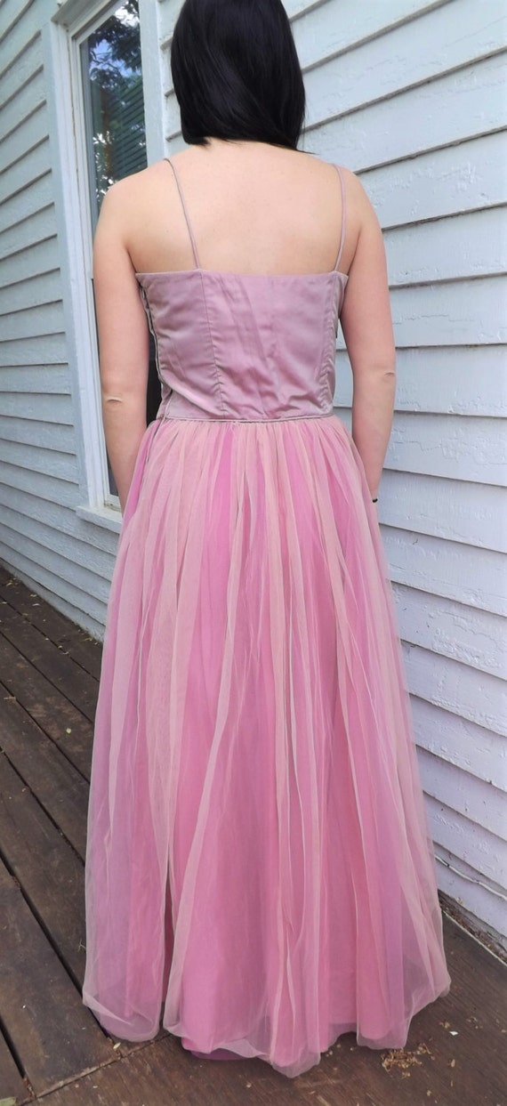 40s Pink Formal Gown Iridescent 1940s Party Prom … - image 5