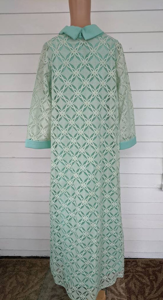 60s Mod Gown Seafoam Mint Green Pastel Dress Vint… - image 6