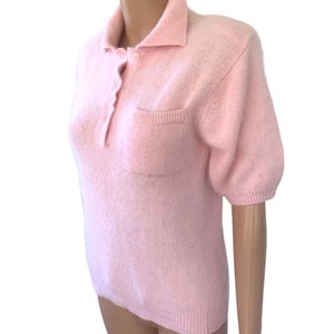 Angorablandad tröja Rosa Mjuk Vintage S