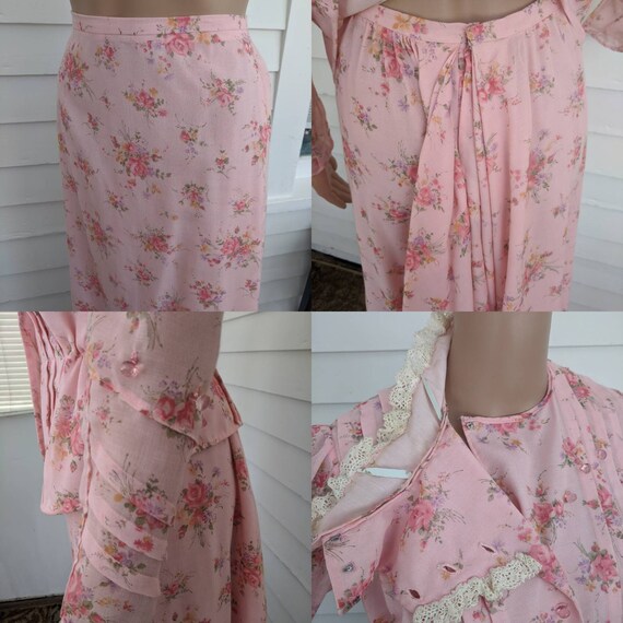 Pink Victorian Style Dress Prairie Western Soft F… - image 8