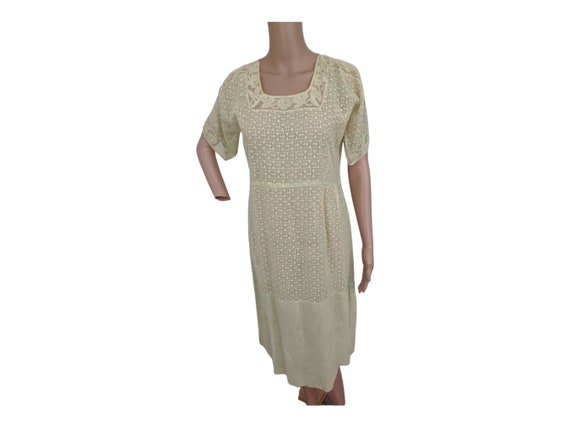 20s Antique Dress 1920s Vintage Sheer Green XS S - image 2