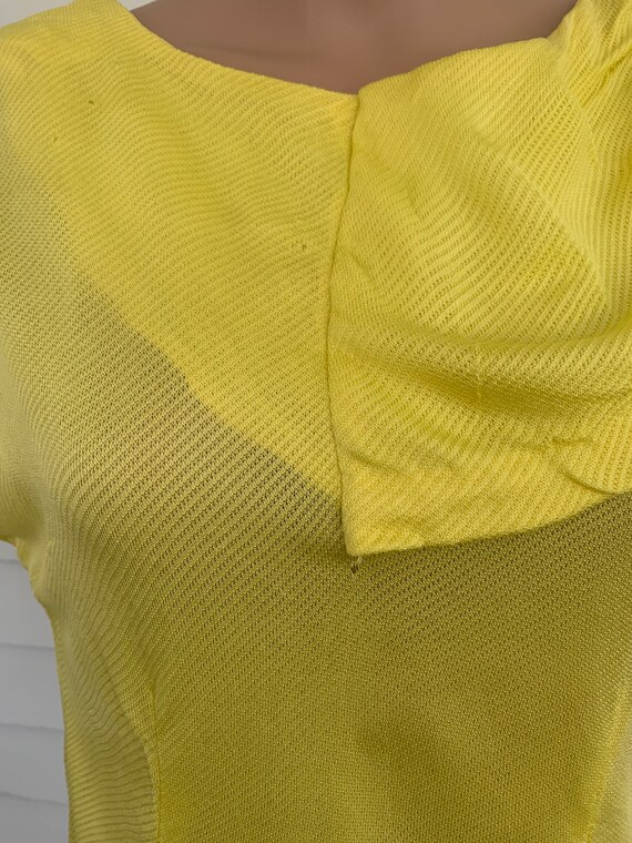 50s Yellow Dress Midcentury Summer Vintage M - image 6