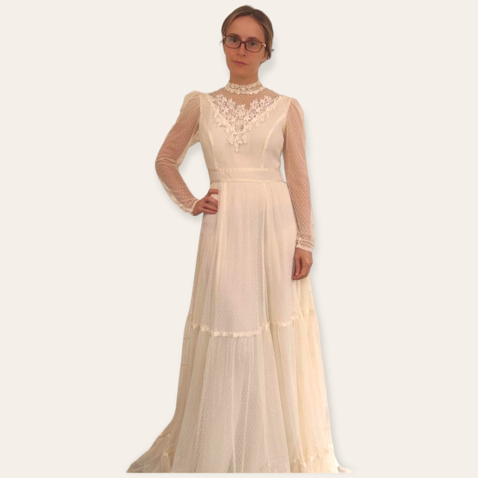 Gunne Sax Wedding Dress Ivory Lace Gown Bridal Victorian - Etsy
