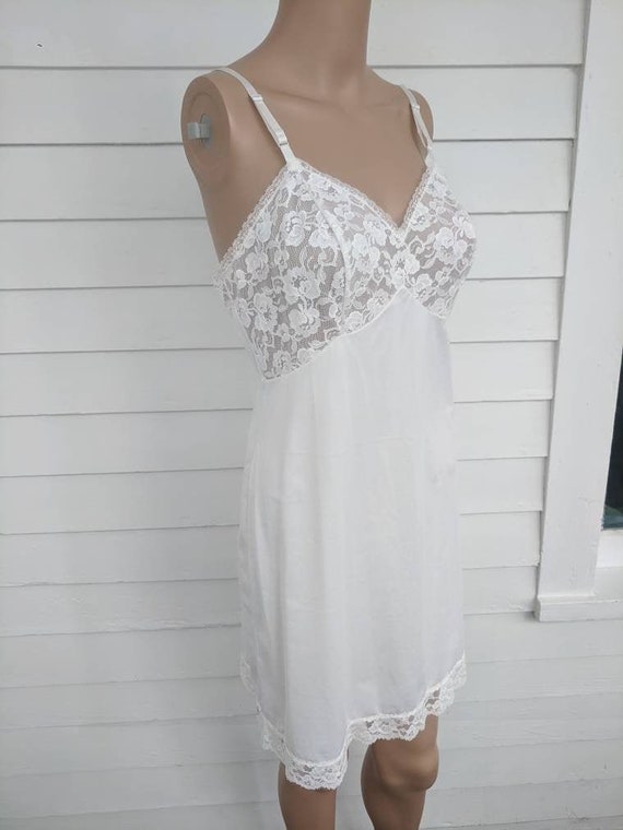 White Lace Dress Slip 34 Penneys Gaymode S - image 1