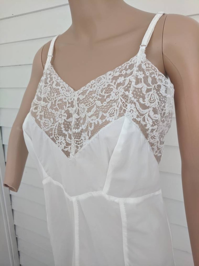 White Lace Dress Slip 36 Lady Love Nylon 60s Summer | Etsy