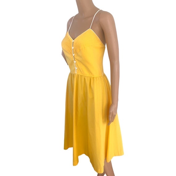 Vintage Bright Yellow Dress Retro Act 70s 80s - image 7