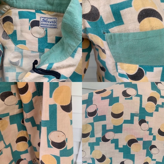Beach Pajamas Antique 30s Pants Art Deco Top Vint… - image 3