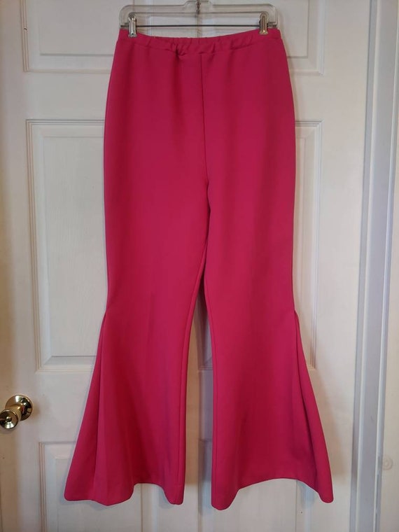 70s Pink Bellbottom Pants Retro Bell Flare Vintag… - image 5