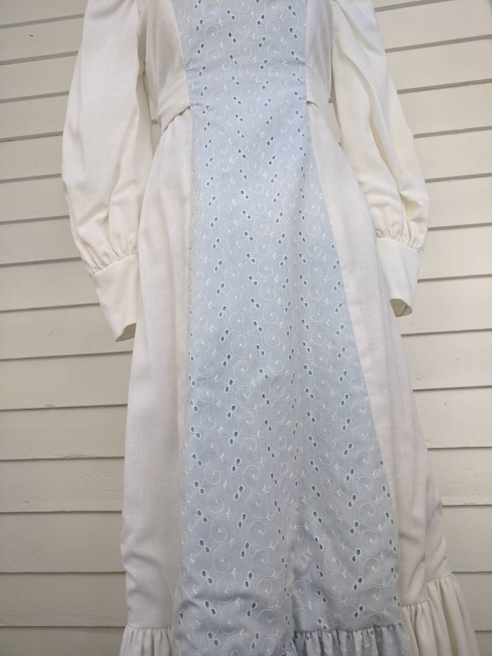 70s Gunne Sax Style Dress Prairie Wedding Embroidered Eyelet Bridal ...
