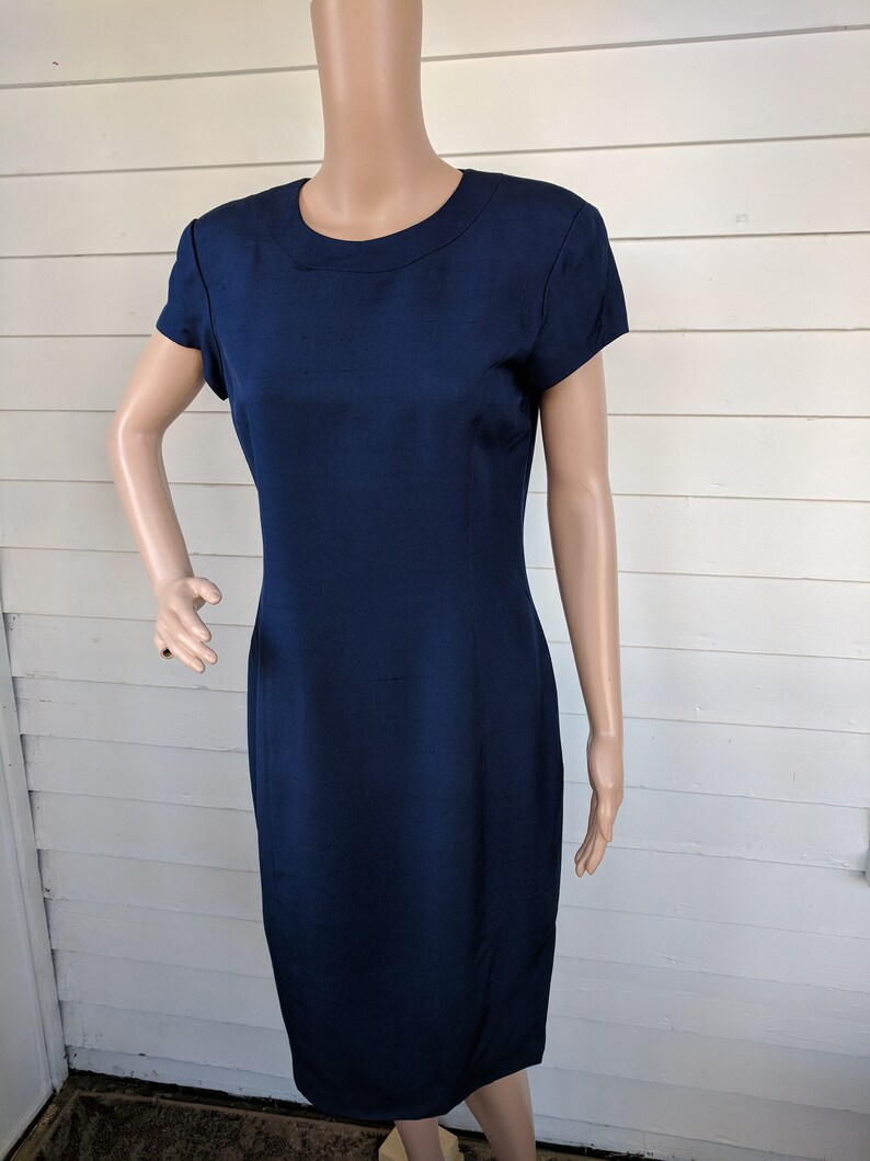 Dark Blue Dress with Jacket Classic Silk Vintage S 6 Barrie Etsy