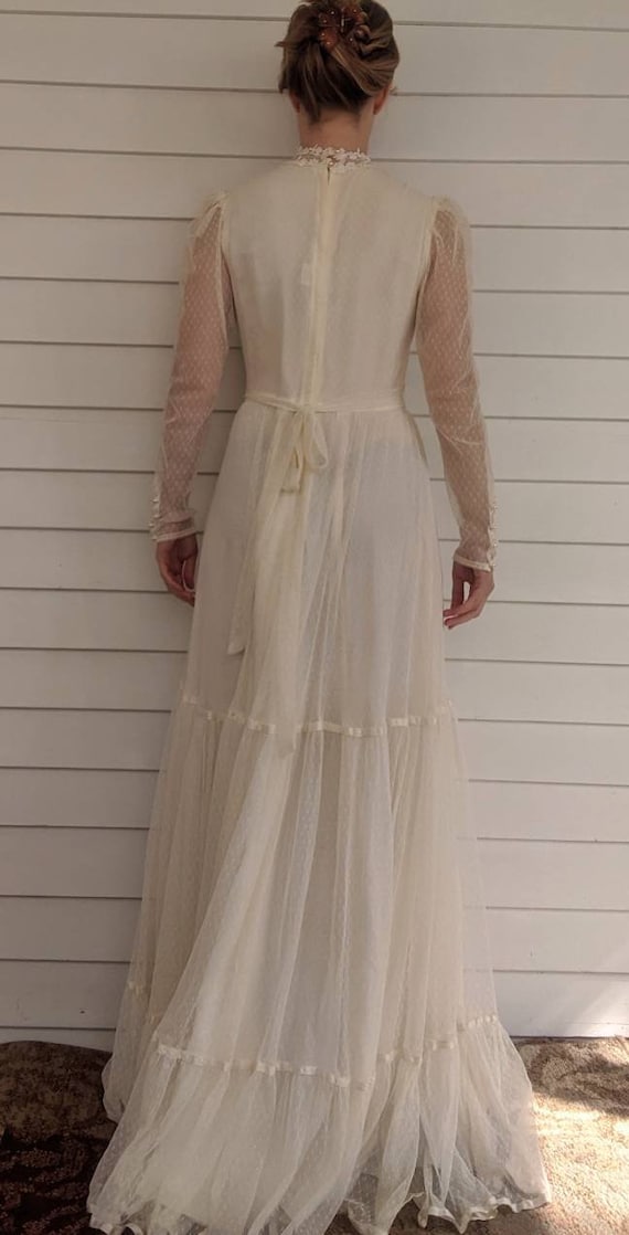 Gunne Sax Wedding Dress Ivory Lace Gown Bridal Victor… - Gem