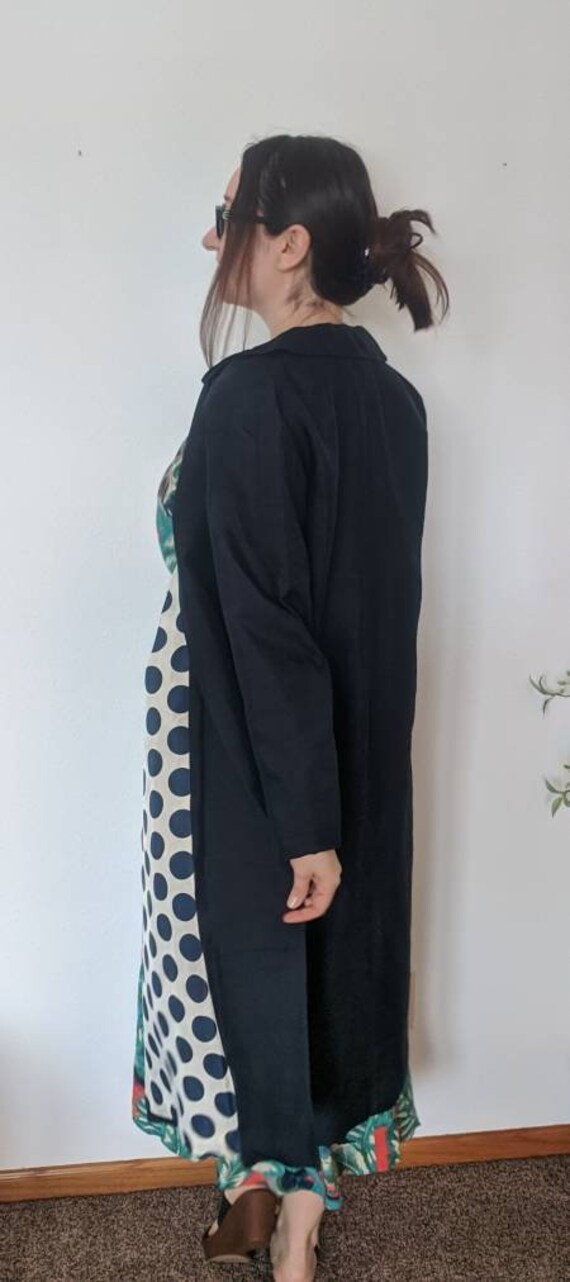 Dark Blue Polka Dot Lined Jacket Lightweight Coat… - image 9