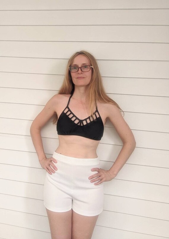 70s White Mini Booty Shorts XS | Etsy 