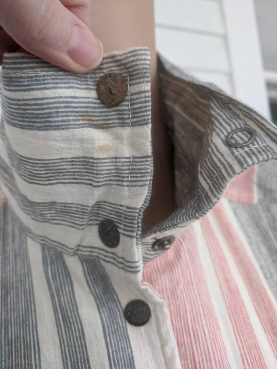 80s Striped Jumpsuit Cotton Avant Garde New Wave … - image 7