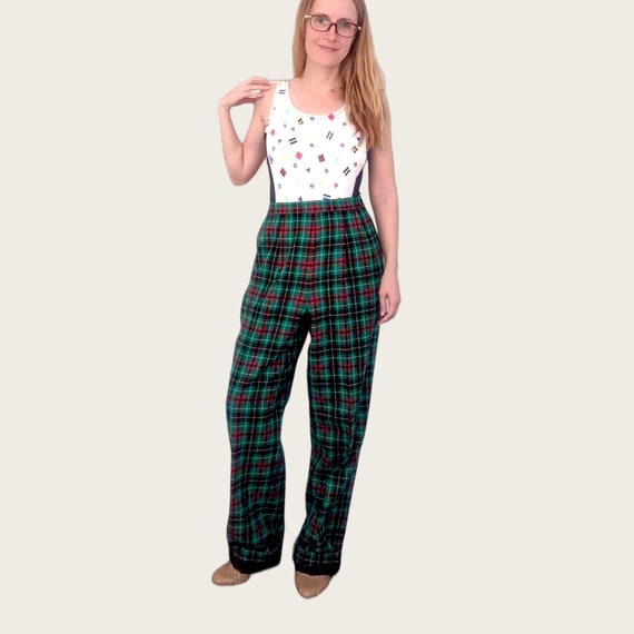 Pendleton Green Plaid Pants Wool Lined Holiday Ch… - image 1