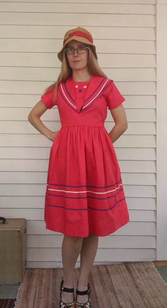 Red dress with white sales stars