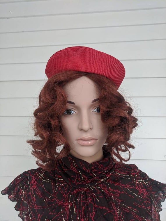 1940s Wool Tam Hat with Feathers - Ruby Lane