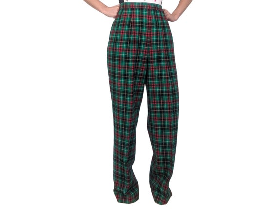 Pendleton Green Plaid Pants Wool Lined Holiday Ch… - image 5