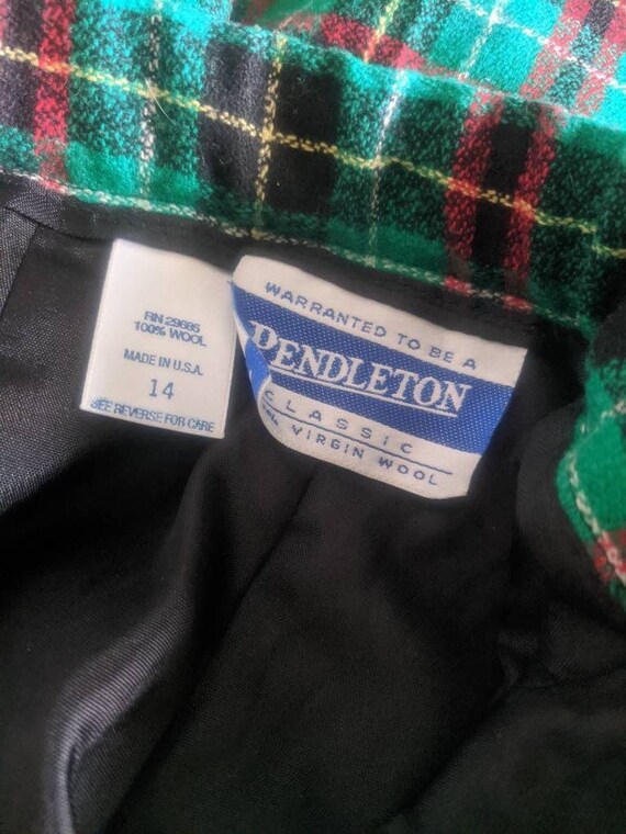 Pendleton Green Plaid Pants Wool Lined Holiday Ch… - image 6