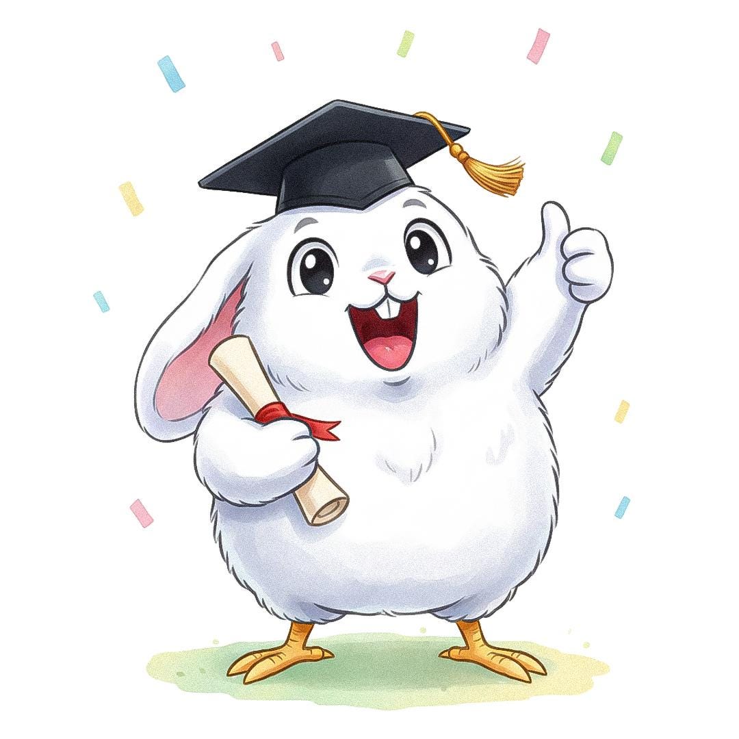 14 Graduation Bunny Clipart PNG Bundle, Cute Preschool and Kindergarten ...