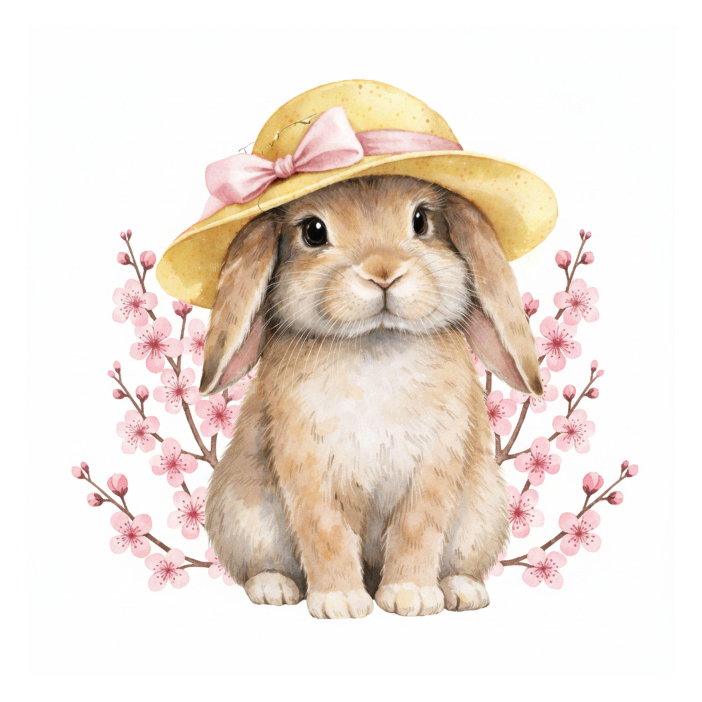 18 Watercolor Cute Bunny Clipart, Playful Bunny PNG, Spring Bunny ...