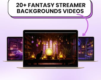 Animated Witch Room VTuber Background: Purple Fantasy Stream Overlay (Digital Download)
