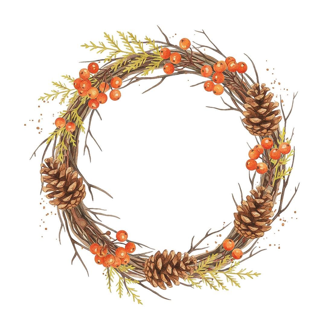 10 Fall Wreath Clipart PNG Bundle, Autumn Leaves Pumpkin Harvest ...