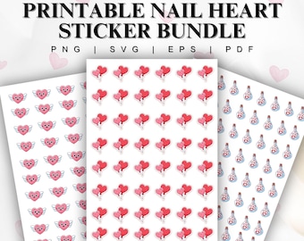 Printable Nail Stickers SVG Bundle: DIY Nail Art Decals (Digital Download)