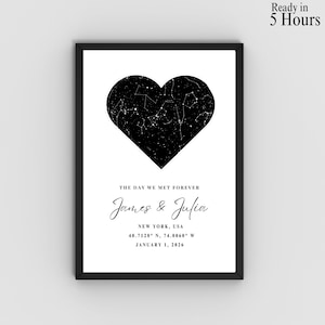 Personalisierte Geburtstags-Sternkarte Druckbare benutzerdefinierte Konstellation Nachthimmel • Digitaler Download Wand Kunst Geschenk für Geburtstag besondere Momente