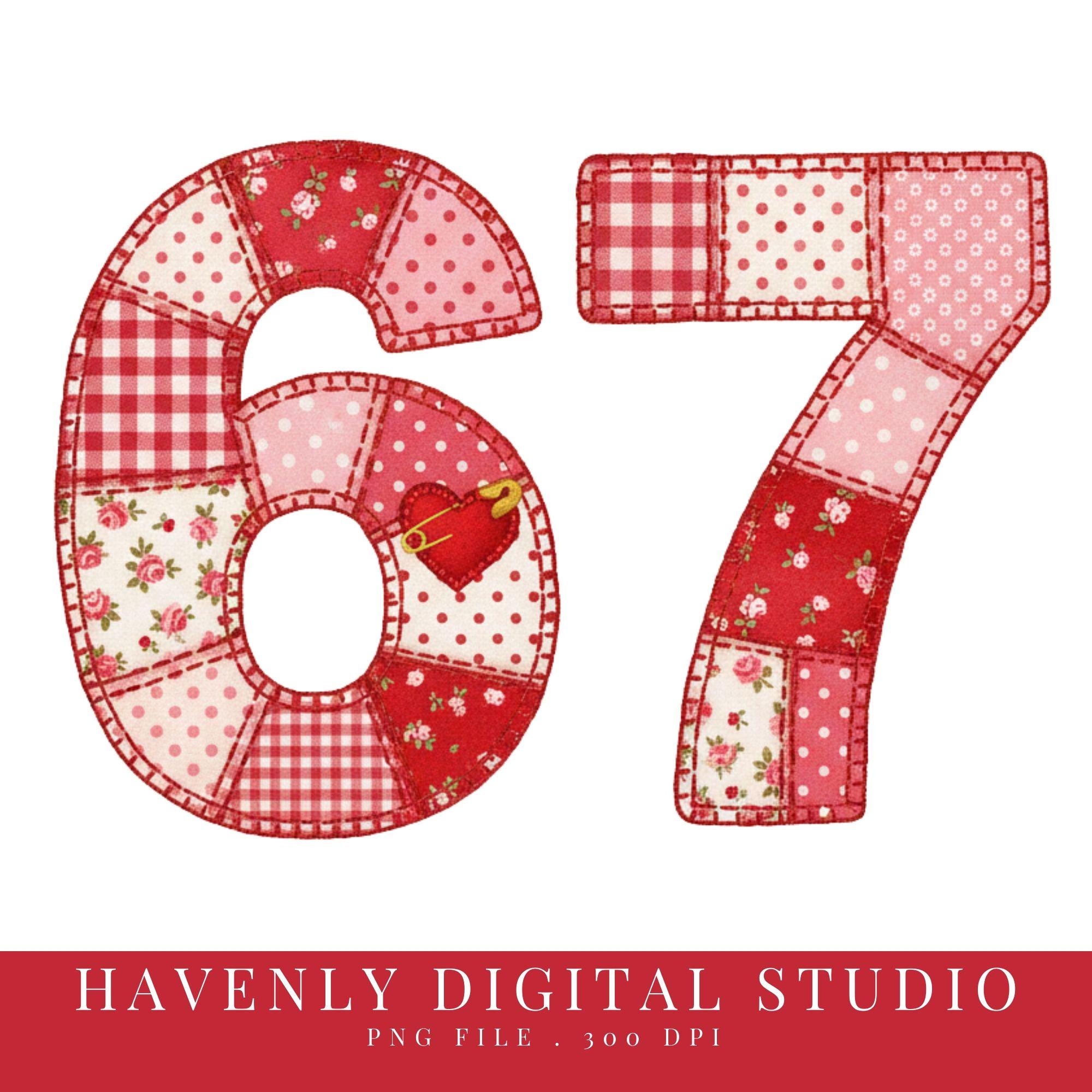 Rusty Number 67 Gingham 67 Png, Red Checkered 67 Png, Aesthetic Pattern Number Png ...