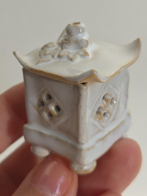Ceramic lantern with light - miniature pottery by TinySecretGardenArt