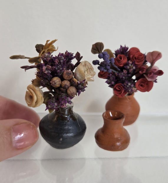 Miniature Dry Flower Bouquet for 1:12 dollhouse by TinySecretGardenArt